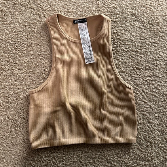 Zara Limitless Contour Collection Nude Crop Top - Picture 2 of 3